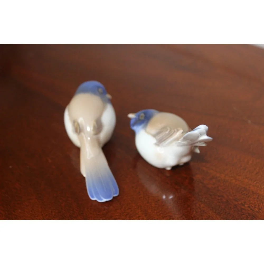 A pair‎ of Vintage Bing & Grodahi Porcelain titmouse Figurines
